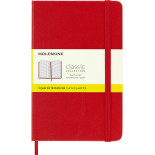 Notes MOLESKINE Classic M, 11,5x18 cm, w kratkę, twarda oprawa, scarlet red, 208 stron, czerwony