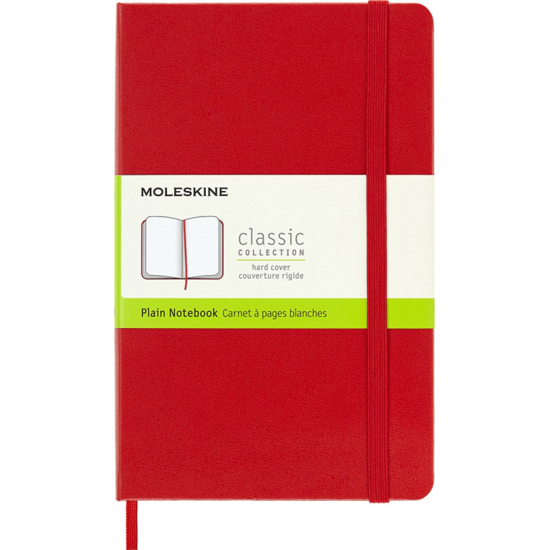 Notes MOLESKINE Classic M, 11,5x18 cm, gładki, twarda oprawa, scarlet red, 208 stron, czerwony