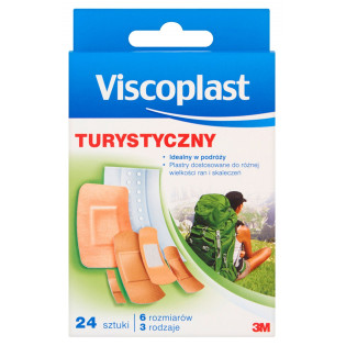Plaster uniwersalny VISCOPLAST, turystyczny, traypack, 24szt.