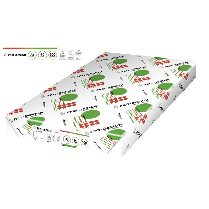 Papier ksero PRO-DESIGN FSC, satynowany, klasa A++, A3, 168CIE, 90gsm, 500 ark.