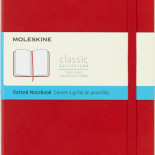 Notes MOLESKINE Classic L (13x21 cm) w kropki, twarda oprawa, scarlet red, 240 stron, czerwony