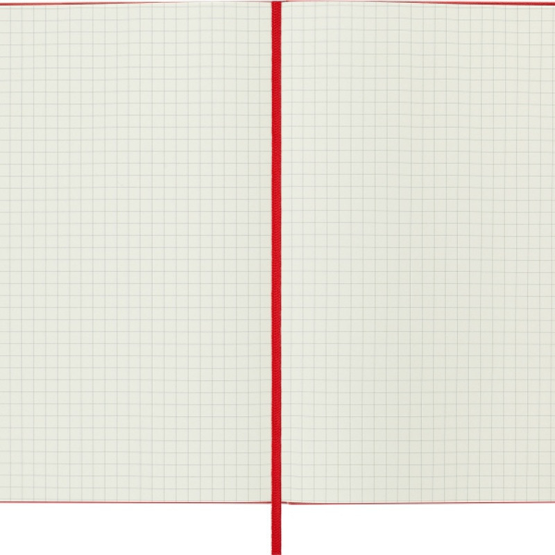 Notes MOLESKINE Classic L (13x21cm) w kratkę, twarda oprawa, 240 stron, czerwony