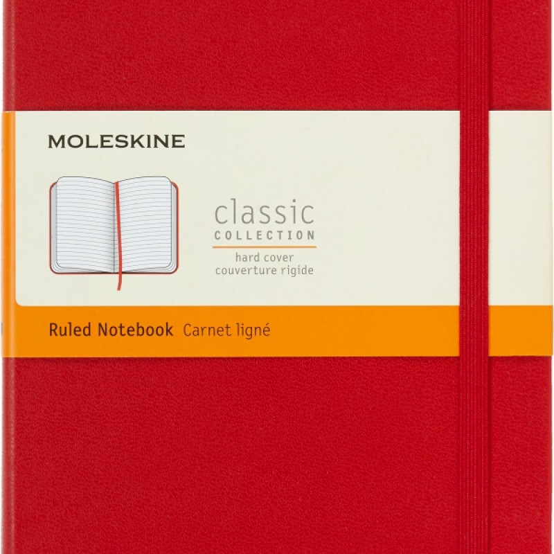Notes MOLESKINE Classic L (13x21cm) w linie, twarda oprawa, 240 stron, czerwony