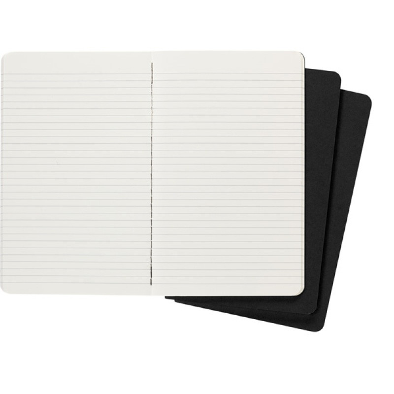 Zestaw 3 Zeszytów MOLESKINE Cahier Journals L (13x21cm) w linie, 80 stron, czarny