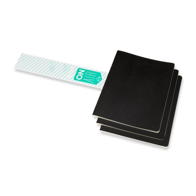 Zestaw 3 Zeszytów MOLESKINE Cahier XL (19x25cm) w pięciolinie, music, 80 stron, czarny