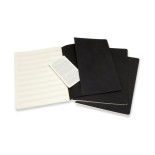 Zestaw 3 Zeszytów MOLESKINE Cahier XL (19x25cm) w pięciolinie, music, 80 stron, czarny