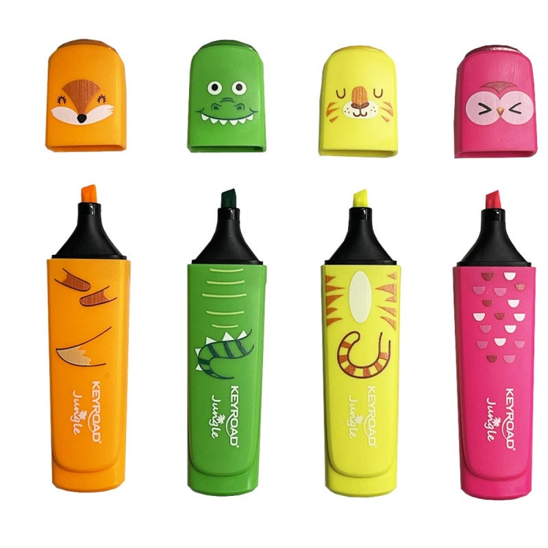 Zakreślacz KEYROAD Fluo Jungle, 1-5 mm, 4 szt., etui, mix kolorów