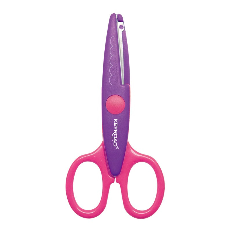 Nożyczki szkolne KEYROAD Craft, ozdobne, zygzak, 14 cm, display, mix kolorów
