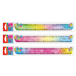 Linijka KEYROAD, 30 cm, elastyczna, tęczowa, zawieszka, mix kolorów