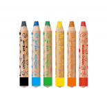 Kredki świecowe KEYROAD, Colorix 3 in 1, Jumbo, z temperówką, 6 szt., zawieszka