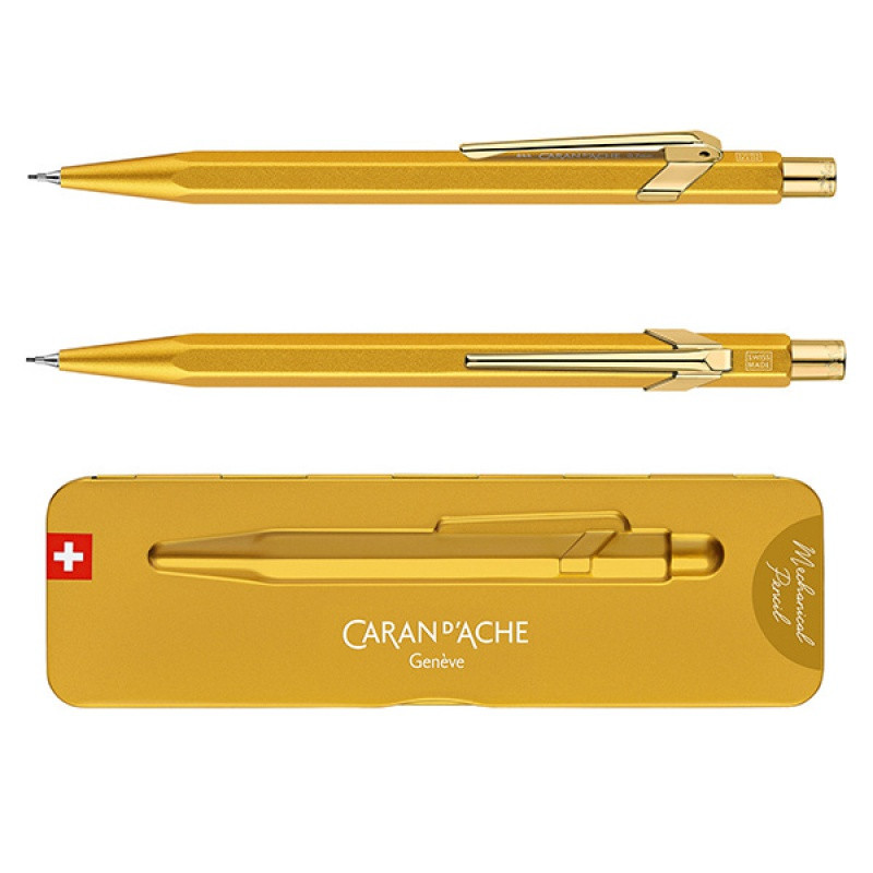 Ołówek automatyczny CARAN D'ACHE 844 Goldbar, w pudełku, żółte złoto