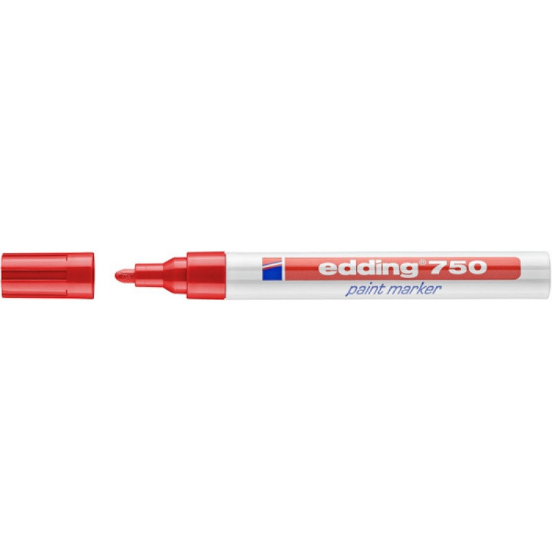 Marker olejowy e-750 EDDING, 2-4 mm, czerwony