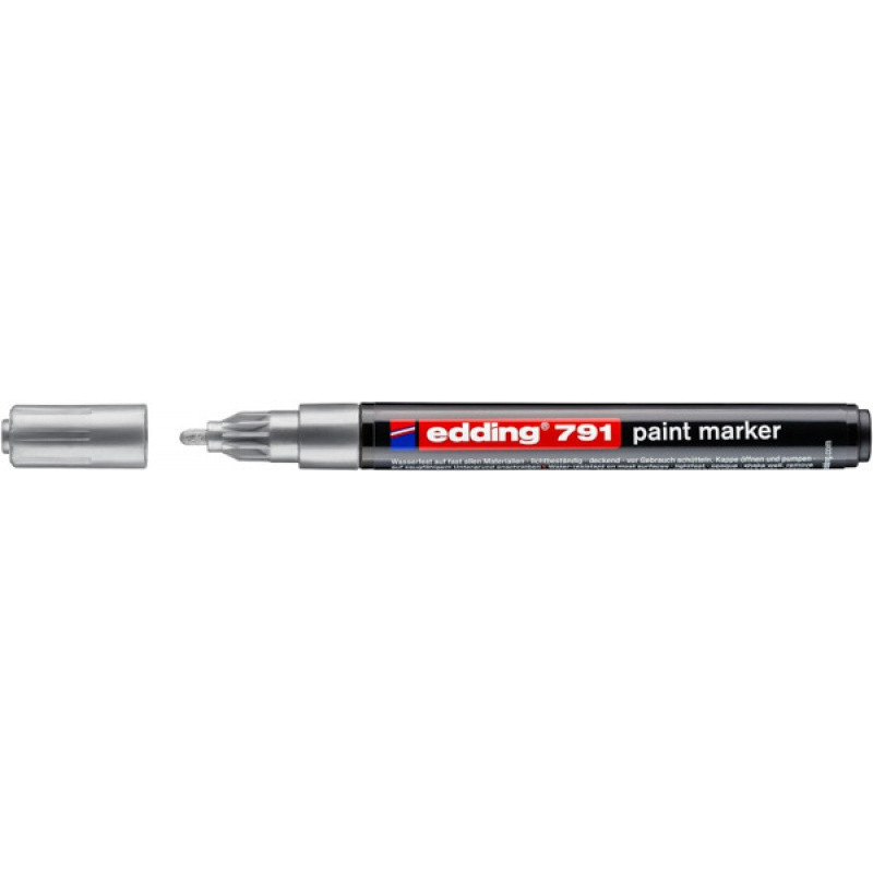 Marker olejowy e-791 EDDING, 1-2mm, srebrny