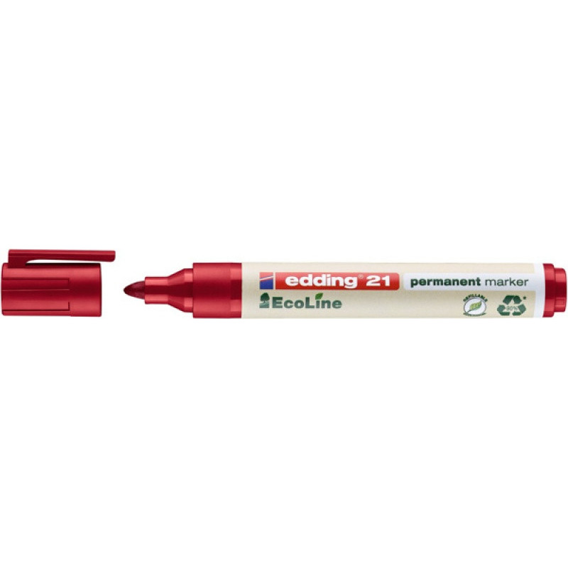 Marker permanentny e-21 EDDING ecoline, 1,5-3mm, czerwony