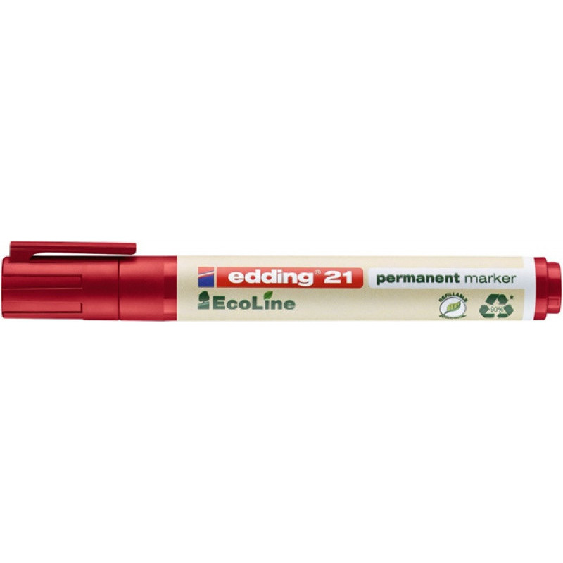 Marker permanentny e-21 EDDING ecoline, 1,5-3mm, czerwony