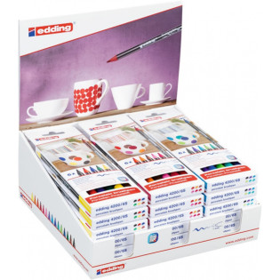 Marker pędzelkowy do ceramiki e-4200 50.292 EDDING, display, 18 op., mix kolorów