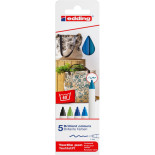 Pisak tekstylny e-4600/5 S EDDING, 1mm, 5 szt., pudełko, cool colours