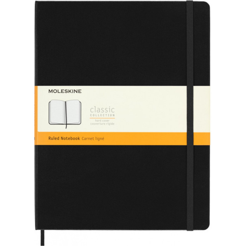 Notes MOLESKINE Classic XL (19x25cm) w linie, twarda oprawa, 192 strony, czarny
