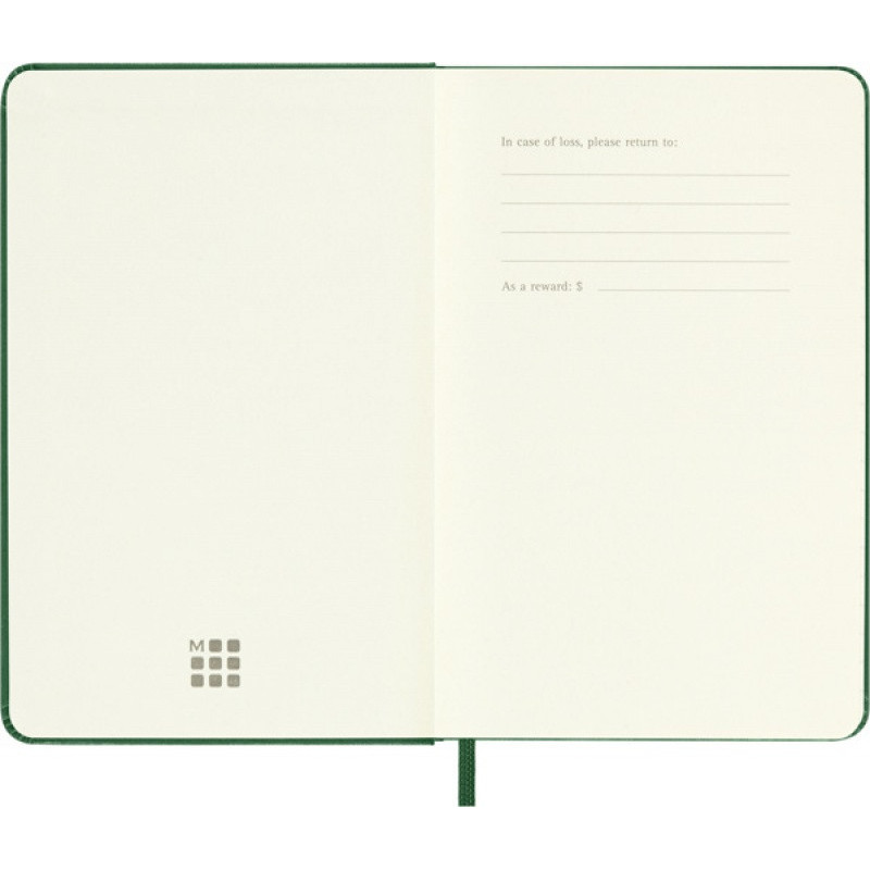Notes MOLESKINE Classic P (9x14 cm) w linie, twarda oprawa, myrtle green, 192 strony, zielony
