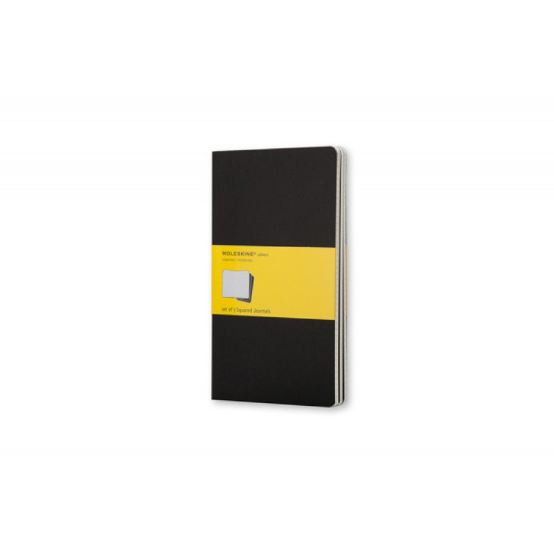 Zestaw 3 Zeszytów MOLESKINE Cahier Journals P (9x14cm) w kratkę, 64 strony, czarny