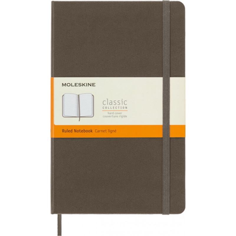 Notes MOLESKINE Classic L (13x21 cm) w linie, twarda oprawa, earth brown, 240 stron, brązowy