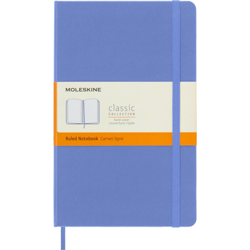 Notes MOLESKINE Classic L (13x21 cm) w linie, twarda oprawa, hydrangea blue, 240 stron, niebieski