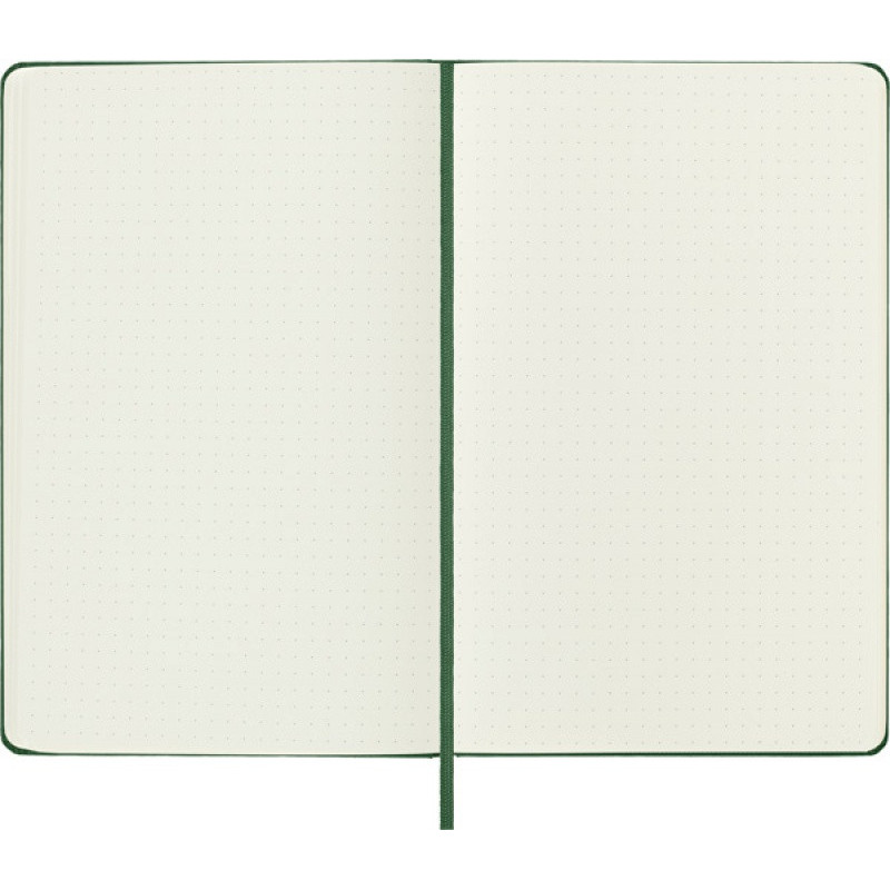 Notes MOLESKINE Classic L (13x21cm) w kropki, twarda oprawa, myrtle green, 240 stron, zielony