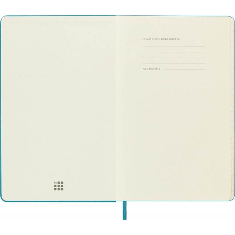Notes MOLESKINE Classic L (13x21 cm) w linie, twarda oprawa, reef blue, 240 stron, niebieski