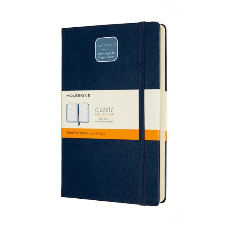Notes MOLESKINE Classic L (13x21 cm) w linie, twarda oprawa, sapphire blue, 400 stron, niebieski