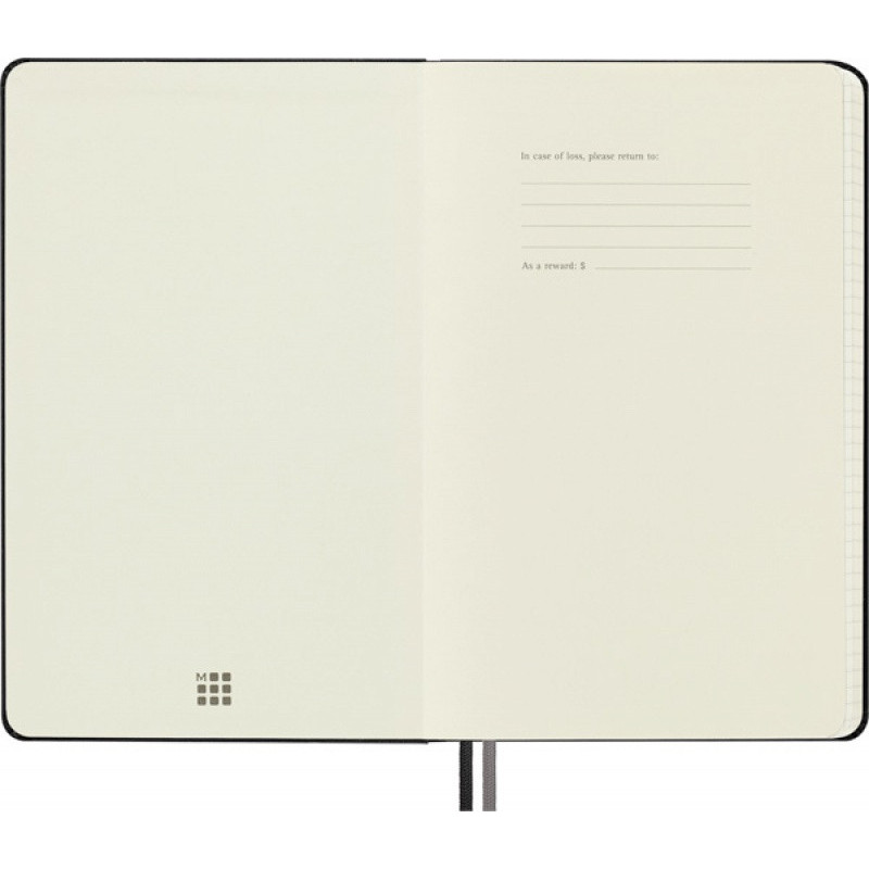 Notes MOLESKINE Classic L (13x21cm) w kratkę, twarda oprawa, 400 stron, czarny