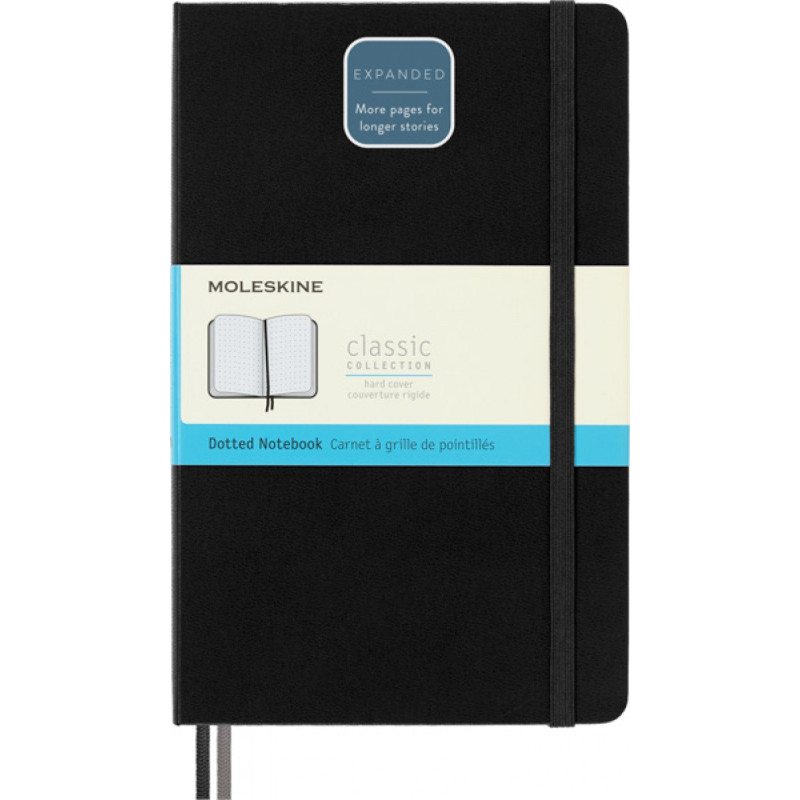 Notes MOLESKINE Classic L (13x21cm) w kropki, twarda oprawa, 400 stron, czarny