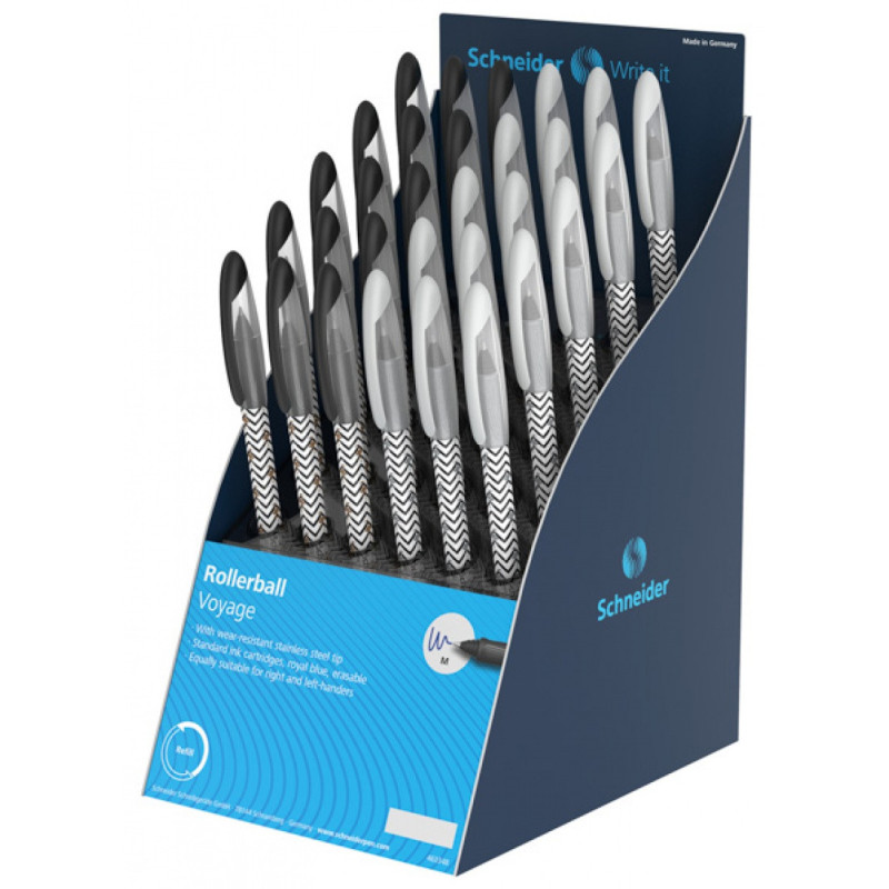 Display piór kulkowych SCHNEIDER Voyage, 30 szt., mix kolorów