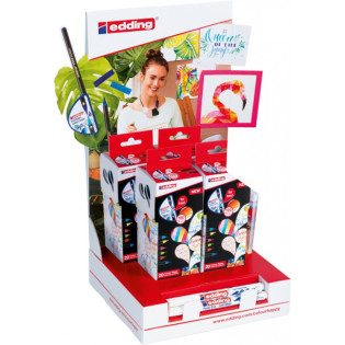 Pisak z końcówką pędzelkową EDDING Colour Happy, display, 7 szt., mix kolorów