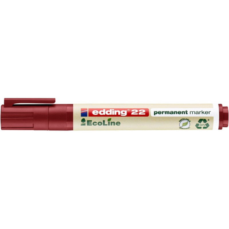 Marker permanentny e-22 EDDING ecoLine, 1-5 mm, czerwony
