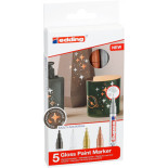 Marker olejowy połyskujący e-751 EDDING, 1-2 mm, 5 szt., mix kolorów