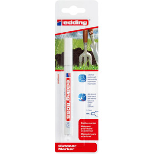 Marker odporny na warunki atmosferyczne e-8055 EDDING, 1-2 mm, blister, biały
