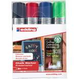 Marker kredowy e-4090 EDDING, 4-15 mm, 4 szt., mix kolorów