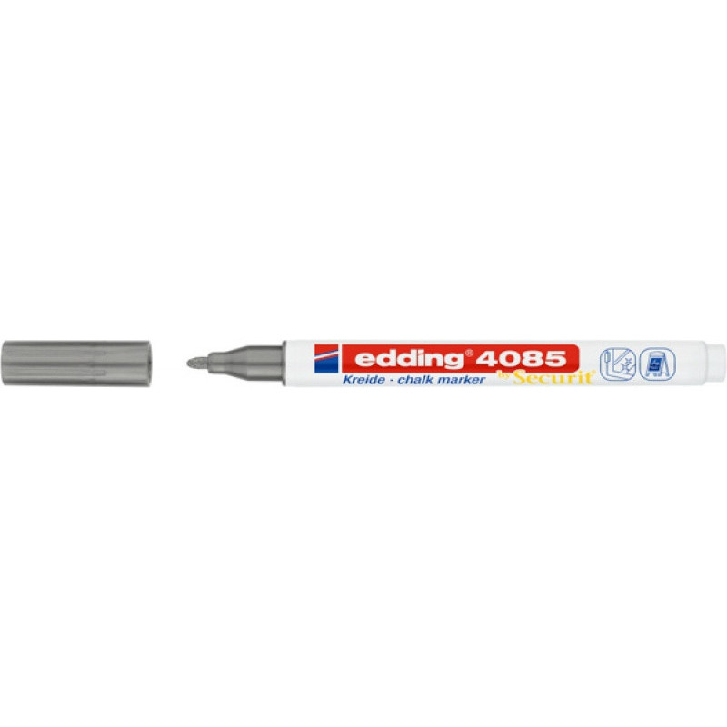 Marker kredowy e-4085 EDDING, 1-2 mm, srebrny