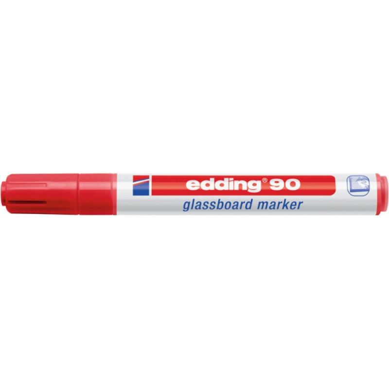 Marker do tablic szklanych e-90 EDDING, 2-3 mm, czerwony