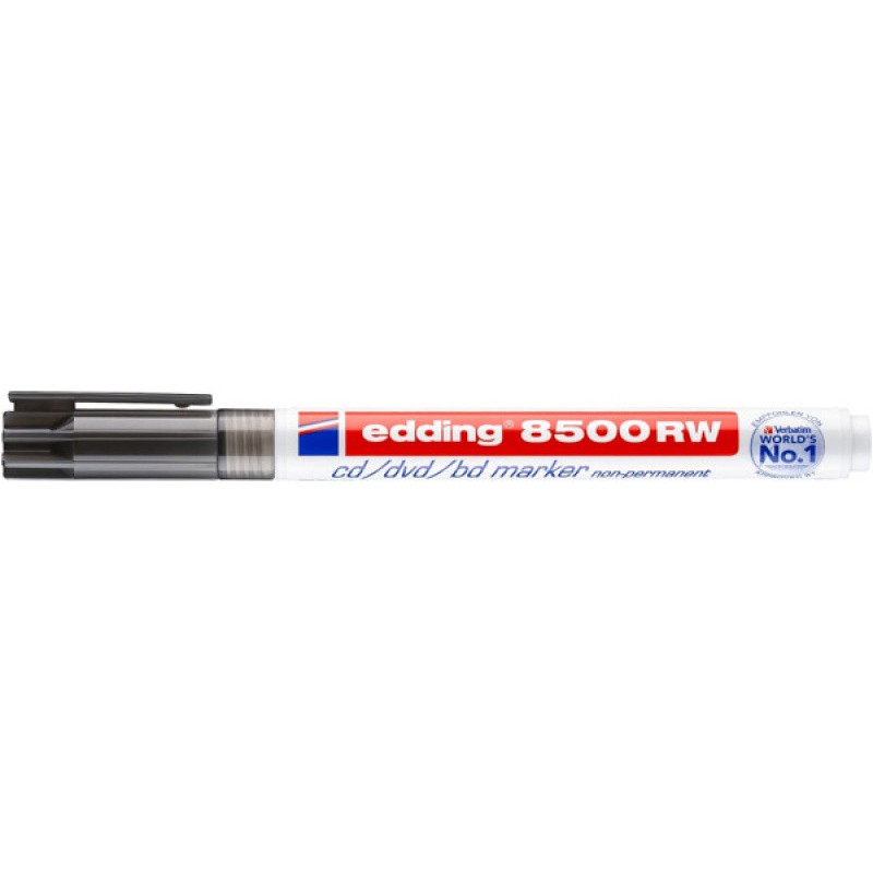 Marker do płyt CD/DVD/BD e-8500 RW EDDING, zmywalny, 1 mm, czarny