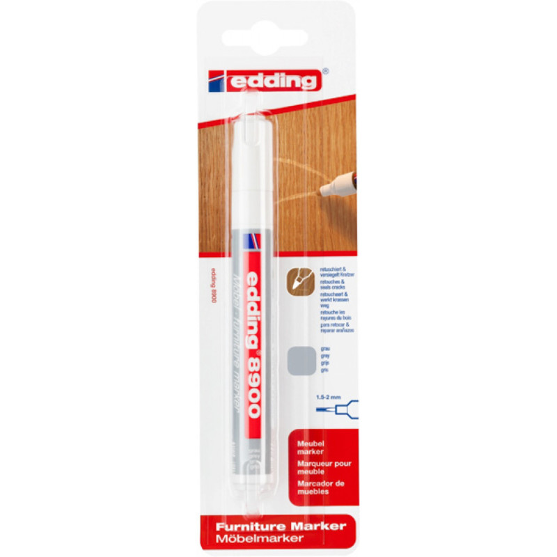 Marker do mebli e-8900 EDDING, 1,5-2 mm, blister, szary
