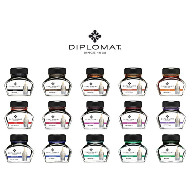 Atrament do piór wiecznych DIPLOMAT, w kałamarzu, 30 ml, czarny