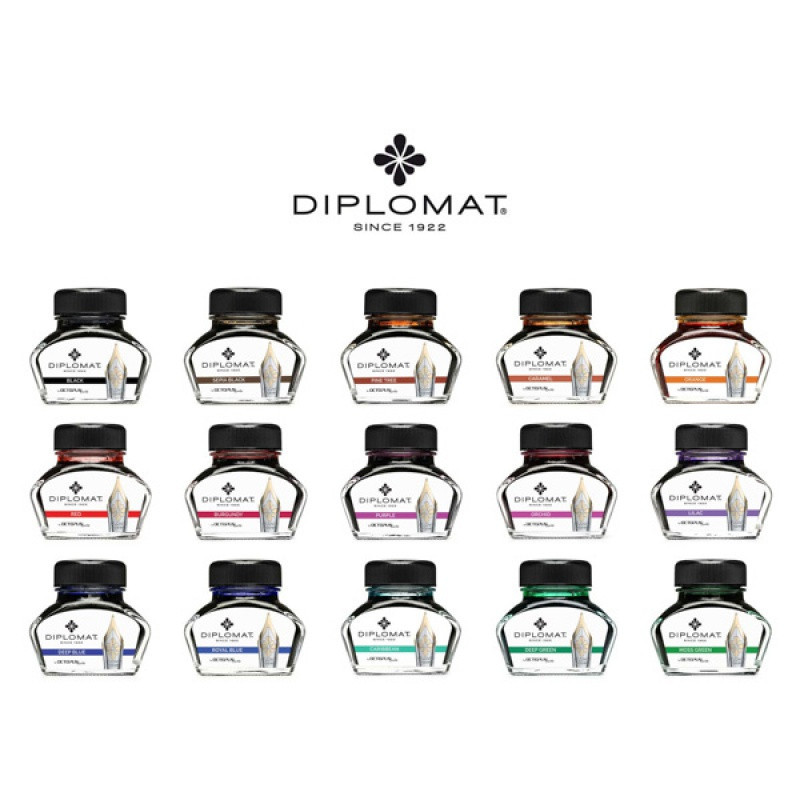 Atrament do piór wiecznych DIPLOMAT, w kałamarzu, 30 ml, brązowy