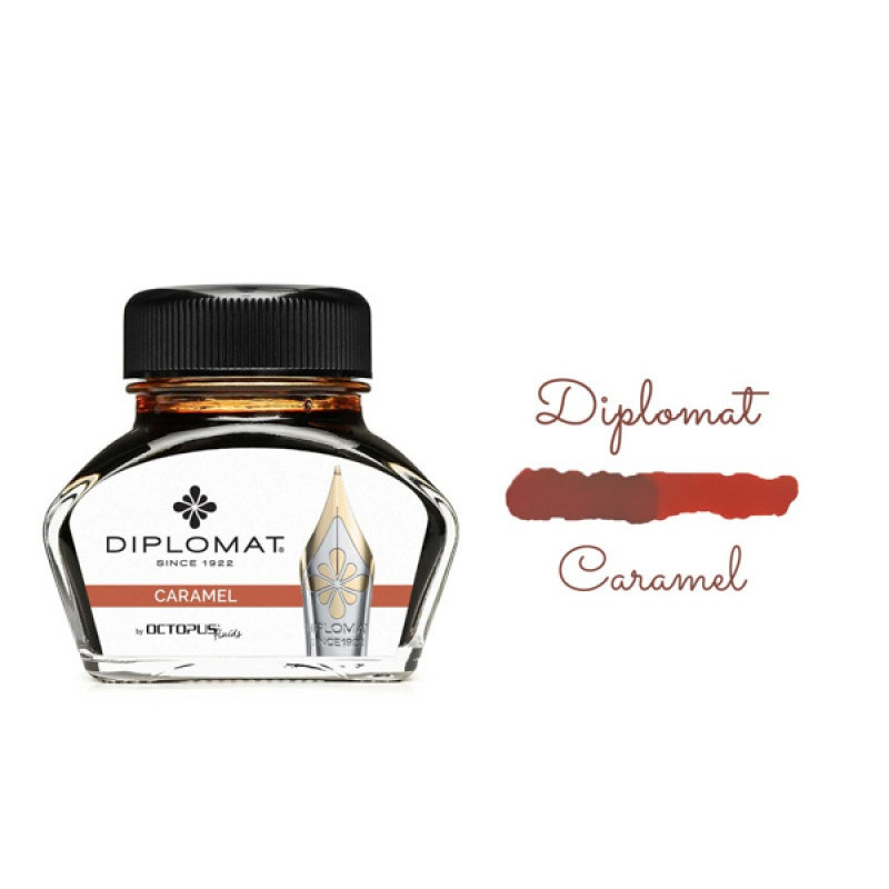 Atrament do piór wiecznych DIPLOMAT, w kałamarzu, 30 ml, karmelowy