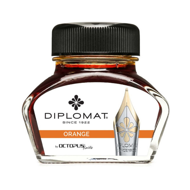 Atrament do piór wiecznych DIPLOMAT, w kałamarzu, 30 ml, pomarańczowy