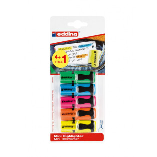 Mini zakreślacz e-7 EDDING, 1-3 mm, 5 szt., mix kolorów, blister