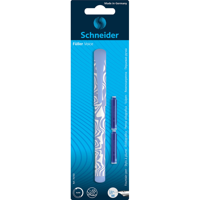 Pióro wieczne SCHNEIDER Voice + 2 naboje, blister, mix kolorów