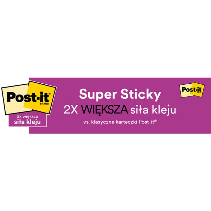 Karteczki samoprzylepne Post-it® Super Sticky XXL, BOOST, w linię, 101x152mm, 3x45 kart.