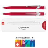 Długopis CARAN D'ACHE 849 Colormat-X, M, w pudełku, czerwony