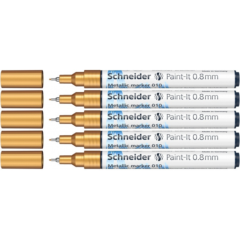 Marker metaliczny SCHNEIDER Paint-It 010, 0,8 mm, złoty metalik